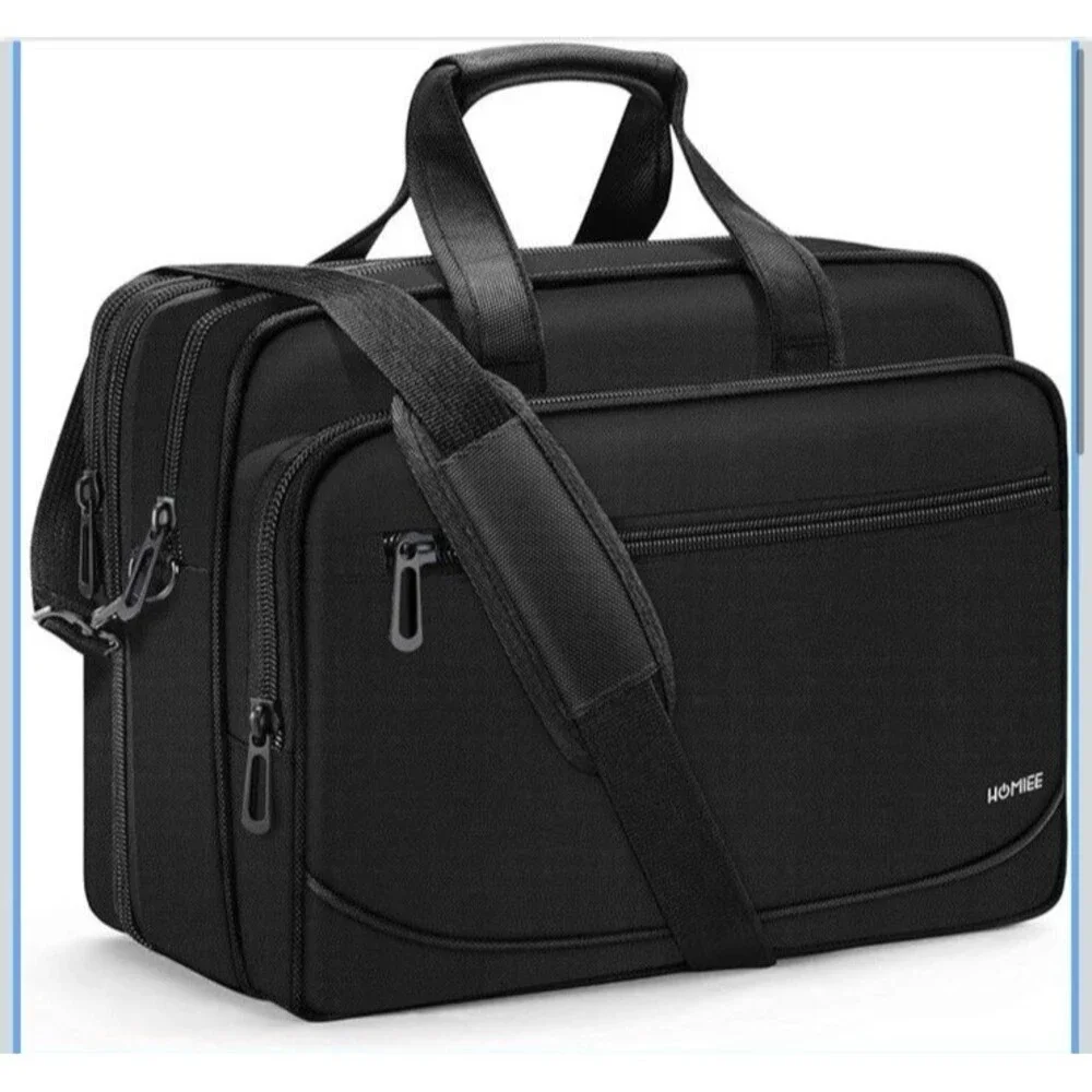 HOMIEE Laptop Bag 17.3 Inch Travel Briefcase for Men Women, Expandable Large Sho